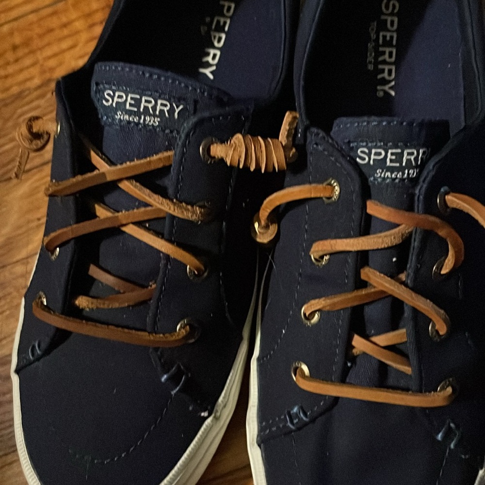 Sperry Top-Sider Slip on Boat Shoes Women 7.5 Navy Blue Ladies STS81904 - Picture 2 of 8
